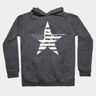 Distressed USA White Star Hoodie